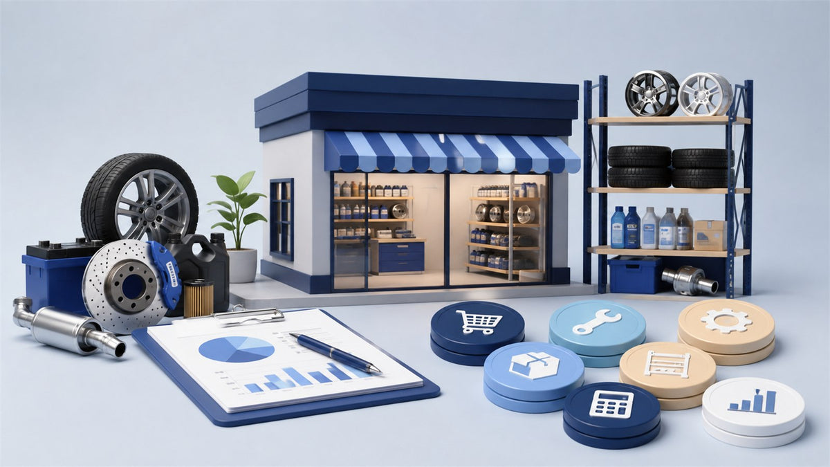 Editorial planning illustration for Auto Parts Store Startup Cost Breakdown
