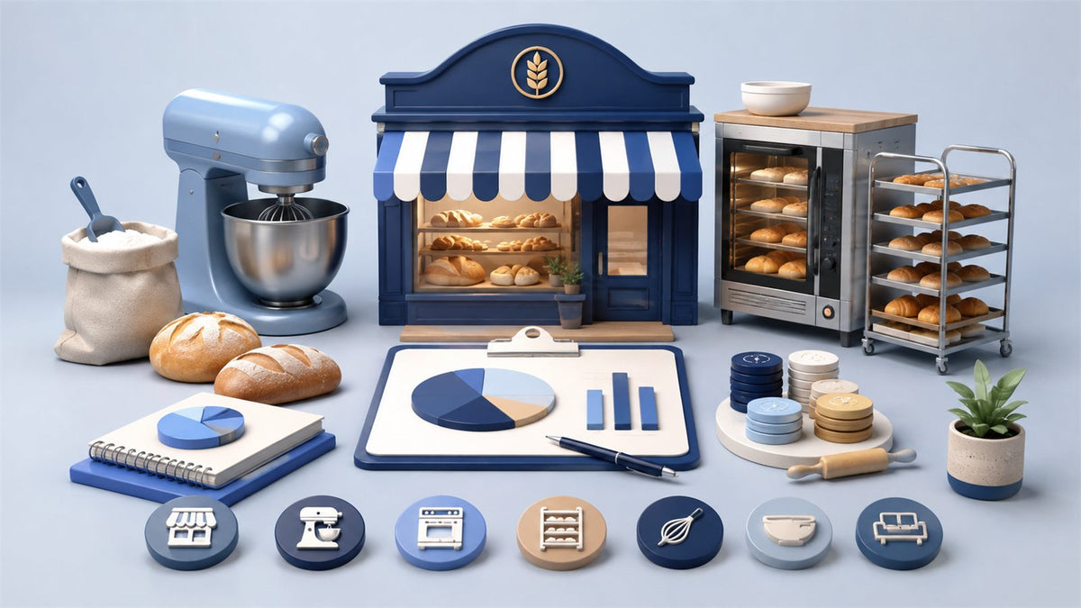 Editorial planning illustration for Bakery Startup Cost Breakdown