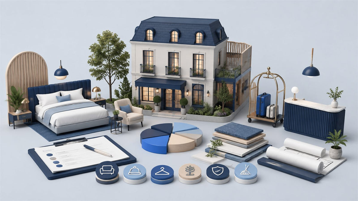 Editorial planning illustration for Boutique Hotel Startup Cost Breakdown