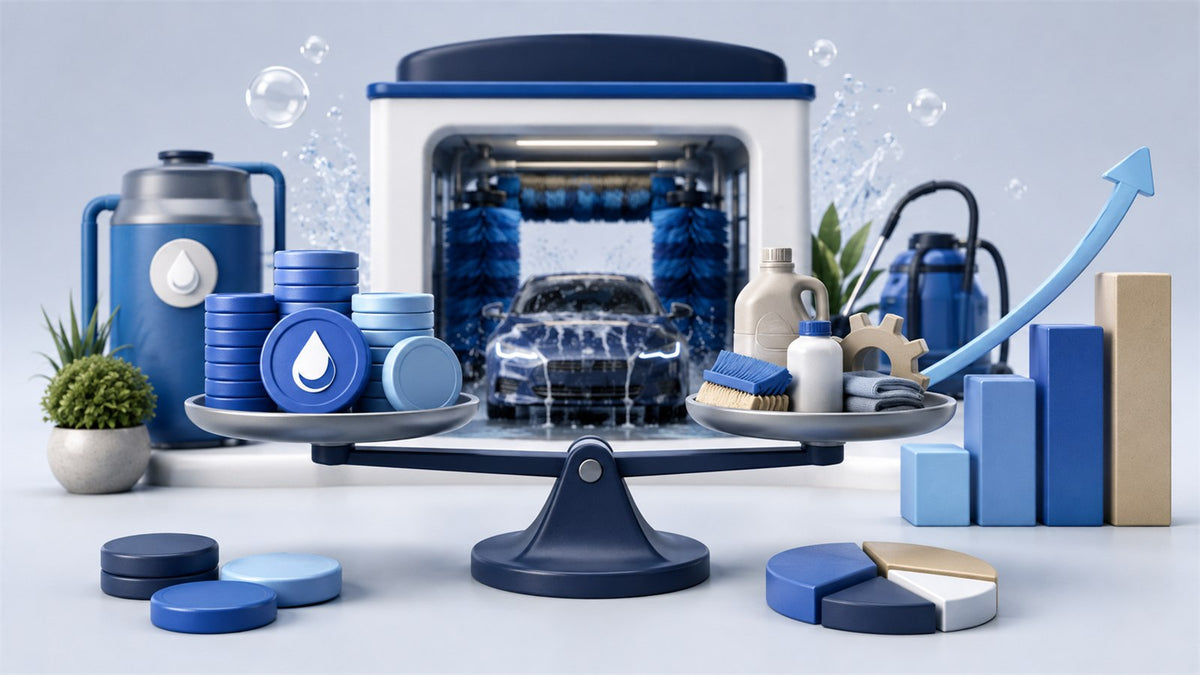 Editorial planning illustration for Car Wash Revenue, Costs and Profitability