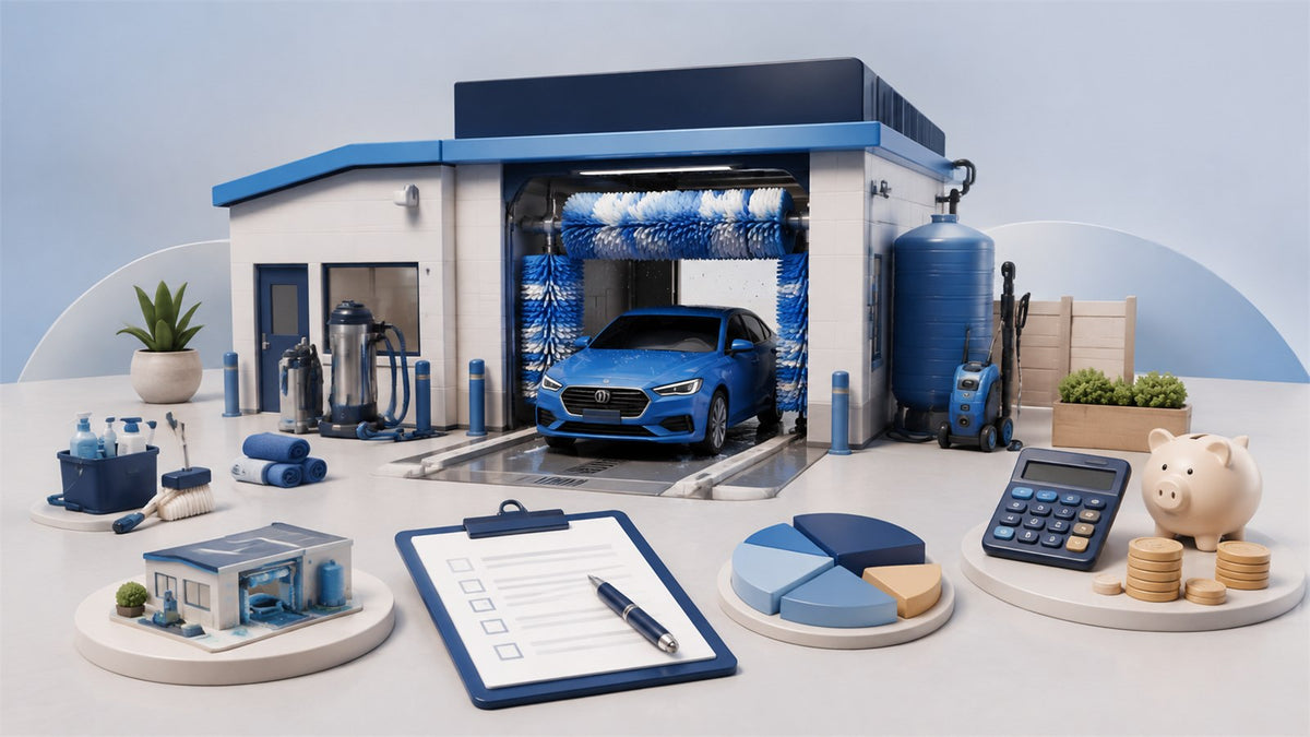Editorial planning illustration for Car Wash Startup Cost Breakdown