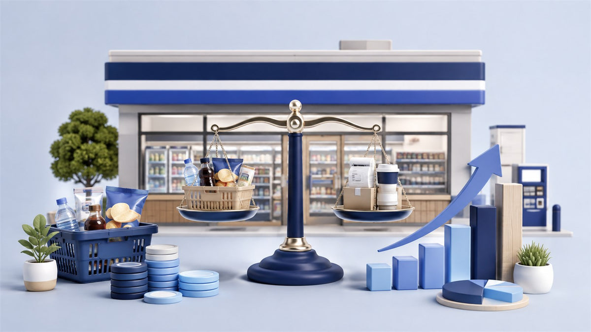 Editorial planning illustration for Convenience Store Revenue, Costs and Profitability