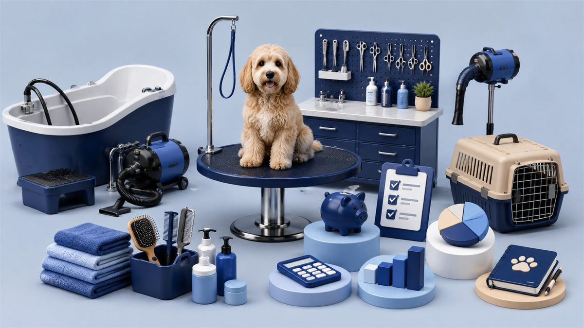 Editorial planning illustration for Dog Grooming Startup Cost Breakdown