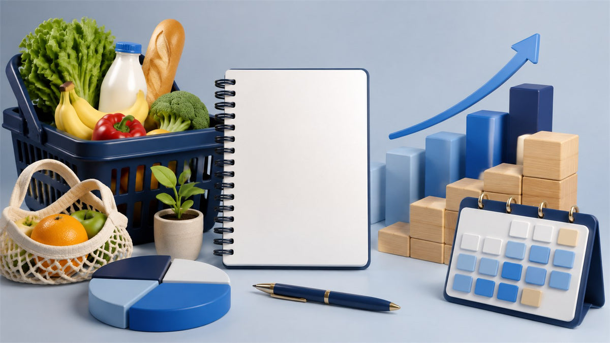 Editorial planning illustration for Grocery Store Business Plan and Financial Forecast