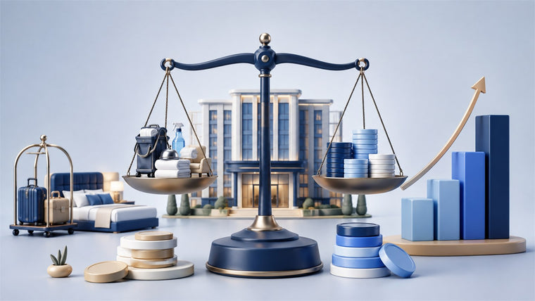 Editorial planning illustration for Hotel Revenue, Costs and Profitability